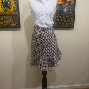 Brooks Brothers Women’s Ruffled Houndstooth A-line Skirt
